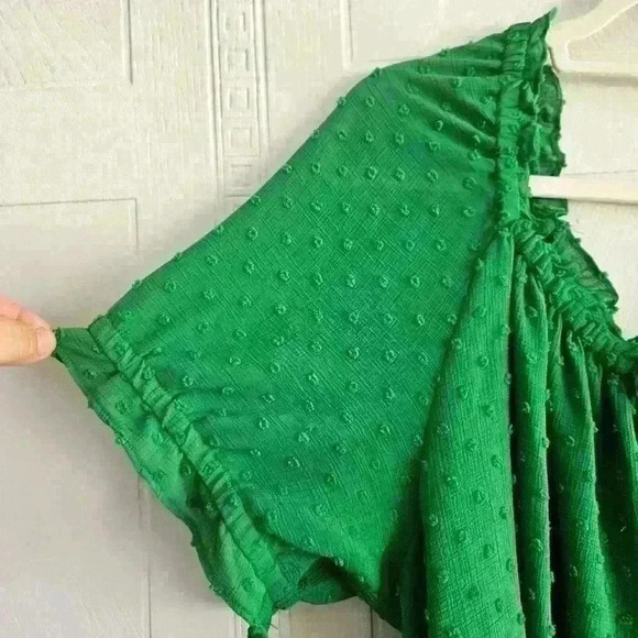 CeCe Lush Greem Boat Neck Puff Sleeve Top Size 3X - Picture 4 of 10